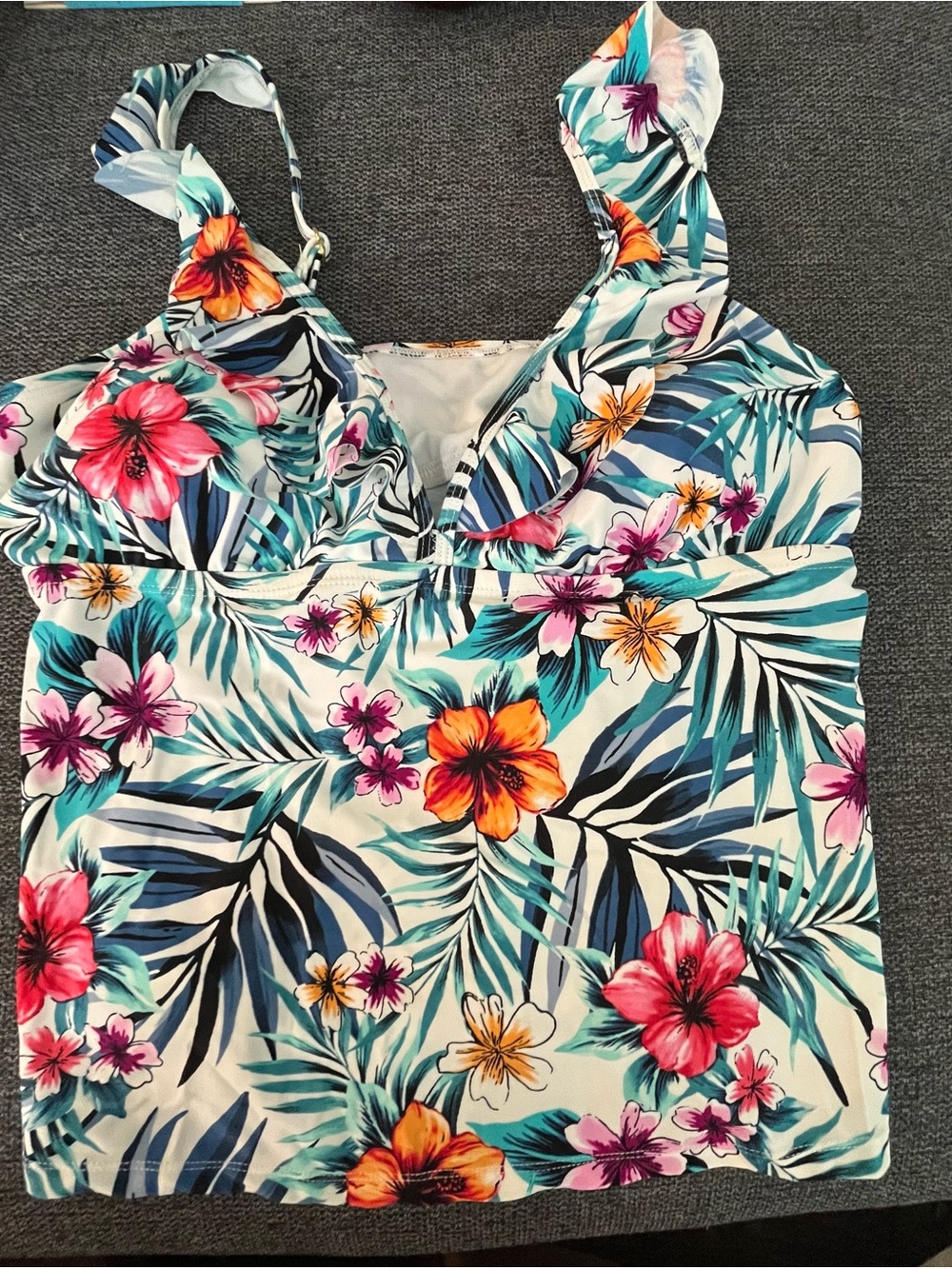 Tropical Floral Swim Top